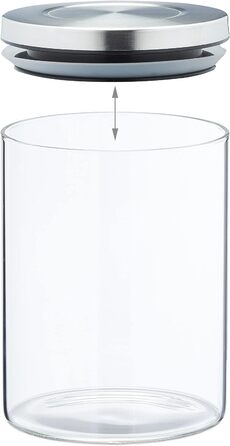 Скляні баночки Relaxdays, набір з 3 шт. , 650 мл, герметичні, прозорі/сріблясті