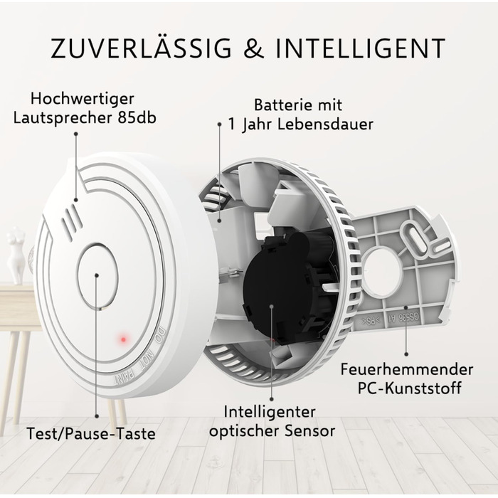 Датчик диму ELRO FS1801 (10 шт.) - Відповідає стандарту EN14604