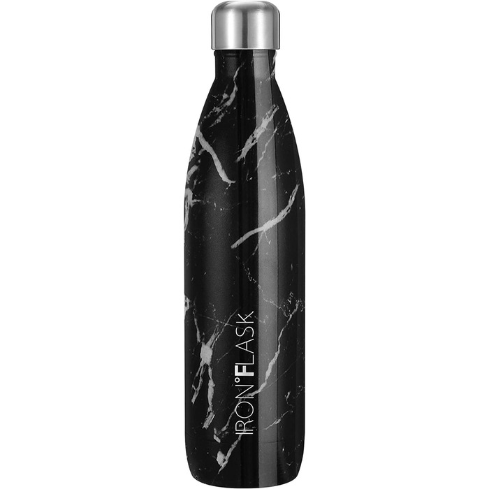 Ретро спортивна пляшка для води - 740 мл, нержавіюча сталь з вакуумною ізоляцією, гаряча холодна, з подвійними стінками, термокружка, металева пляшка Coca-Cola 25 унцій (740 мл) Чорна маркіна
