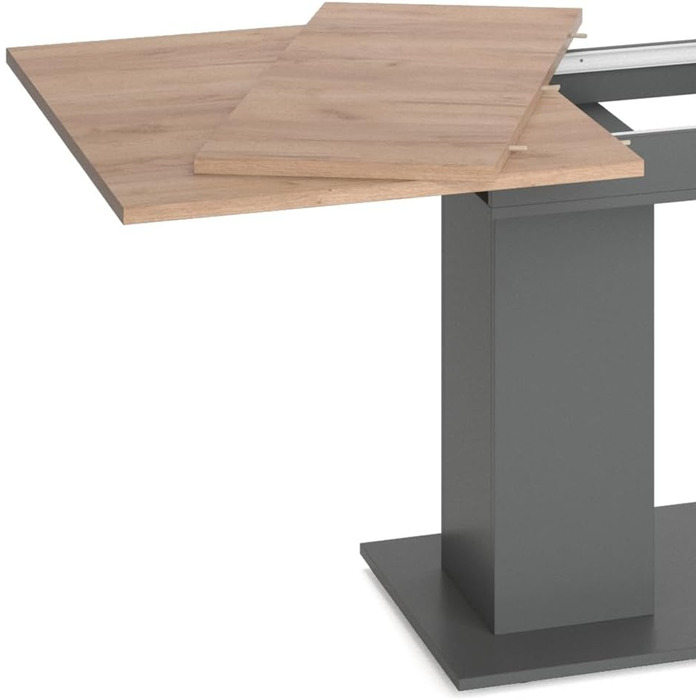 Розсувний обідній стіл Vicco Dix, 140x90 см, антрацит/дуб Золота сила