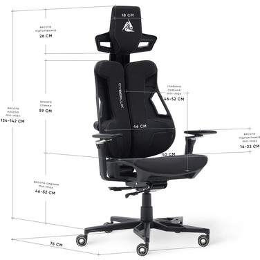 Геймерське крісло Cyberlux V10 Fabric Black (арт. GM-V10 FB)