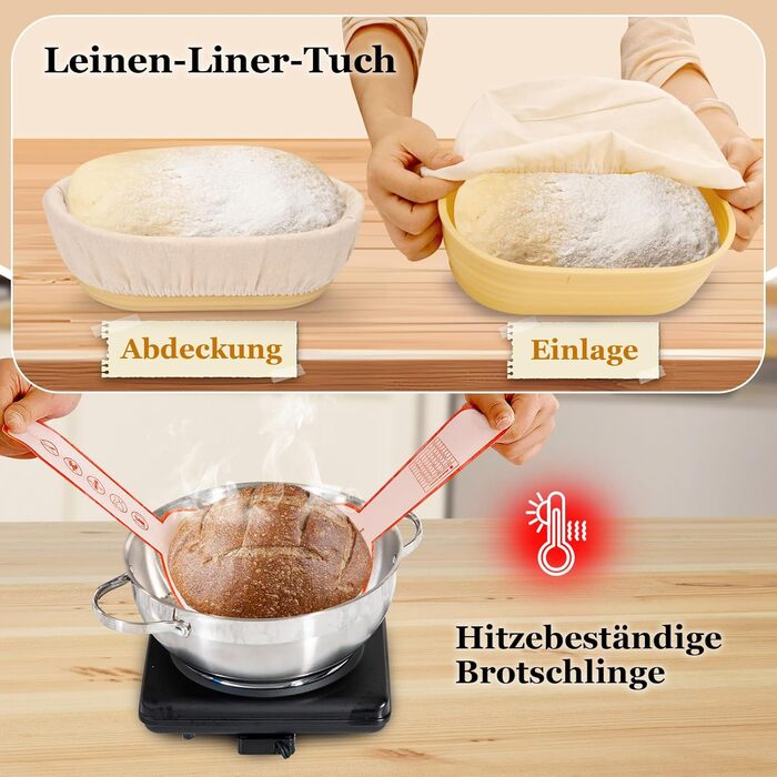 Набір для закваски з 16 частин: гнійники з силікону (круглі та овальні), скляні ємності для закваски - для професійного та домашнього випікання