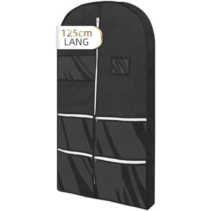 2 шт. мішки для одягу DOBVDLA 125x60 см, чорні - для костюмів, жакетів, суконь. Захисні, дихаючі мішки для зберігання та подорожей
