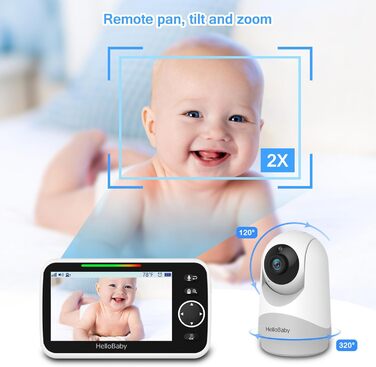 Відеоняня HelloBaby HB6250 з камерою та аудіо, 5