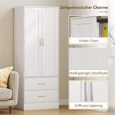 Кухонна шафа 159 см з регульованими полицями та 2 висувними ящиками, ідеально підходить для кухні або їдальні. Виготовлена з ДСП та МДФ, колір – білий.