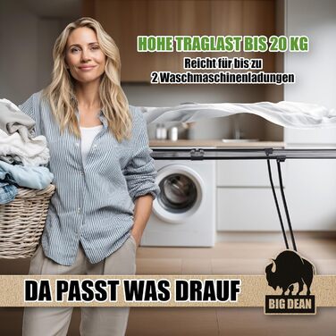 Розкладна сушилка для білизни BigDean 20 м сушильної поверхні, чорна, XXL з прищіпками для дрібної білизни