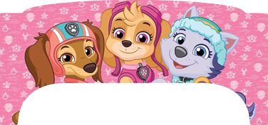 Ліжко дитяче Leomark Paw Patrol Smart - дерев'яне, 70x140 см, з текстильними ящиками, білий/рожевий колір