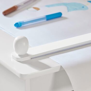 Дитячий стіл SoBuy з табуретом, комплект меблів для дитячої кімнати, ігровий та навчальний стіл для дітей, світлий 80x66x50 см KMB60-B (Білий)