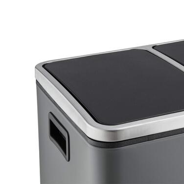 Дорожнє відро SVITA TM2X24, 48-літрове сіре відро для сміття, дизайнерська сміттєва корзина, сміттєва корзина, система поділу кухонного приладдя