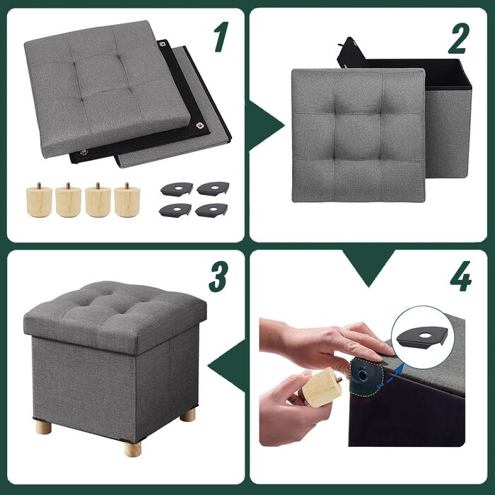 Relaxdays Пуф для сидіння 37л МДФ