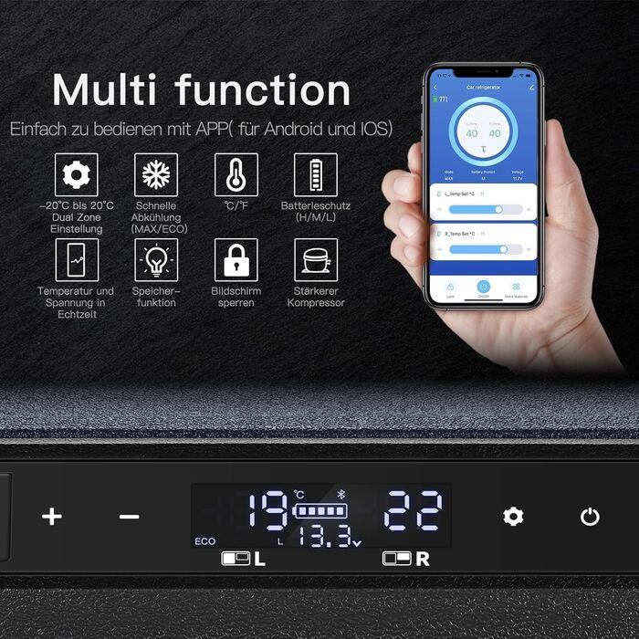 Кемпінгова сумка-холодильник AAOBOSI 72L з WiFi, USB, 12/24/240V -20°C для авто, вантажівки, човна, кемпінгу