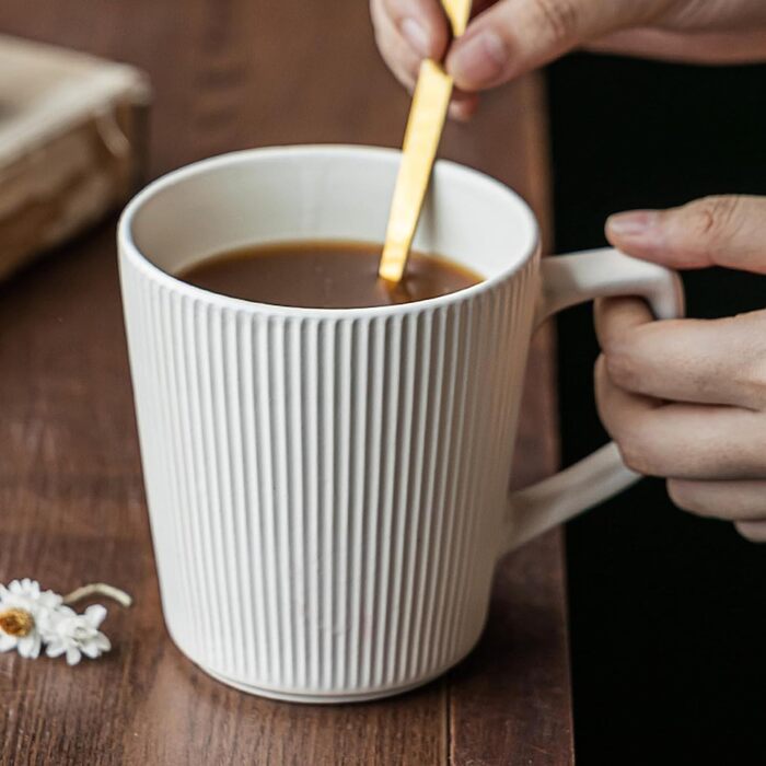 Набір кавових чашок 4 шт. - 500 мл - Матова кераміка - Набір чашок для кави та чаю - Мікрохвильова безпека, зручна ручка