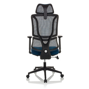 Офісне крісло / Крісло з обертанням ERGOMY, сидіння з тканини / спинка з сітчастої тканини, блакитне, mybuero