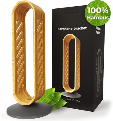 Підставка для навушників YICOSUN з дерева бамбук | Універсальна, преміум-якість | Організатор для навушників, геймінгових гарнітур та інших аксесуарів