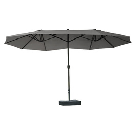 Садова парасолька Outsunny Parasol Подвійна парасолька з підставкою для парасольки Ручний рукоятка темно-сірий овал 460 x 270 x 240 см