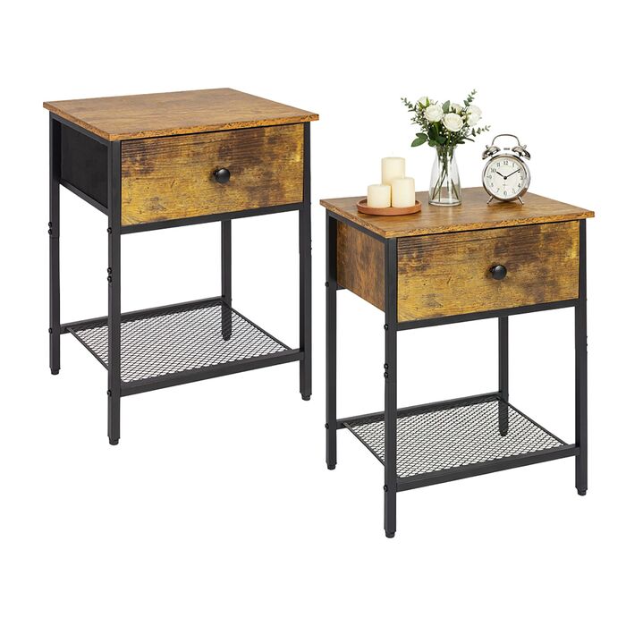 Набір приліжкових тумбочок Relaxdays (2 шт.) з ящиком та полицею