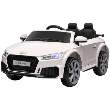 Дитячий електромобіль HOMCOM Audi TT RS Roadster, білий: швидкість 3 км/год, пульт дистанційного керування, LED-підсвічування, USB-порт