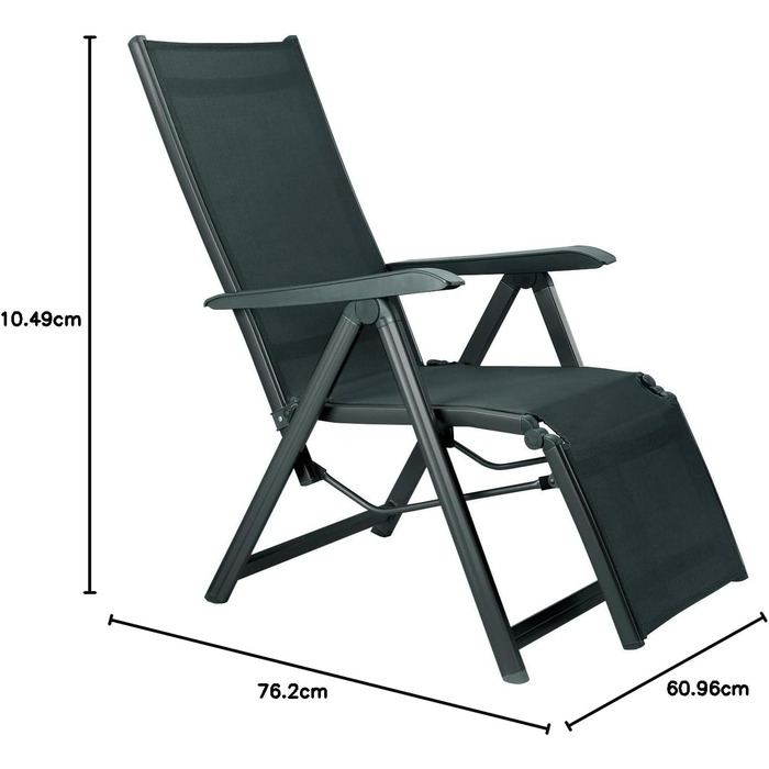 Крісло-шезлонг Kettler Relaxsessel Basic Plus – розкладне, з алюмінію, для тераси та саду – антрацит