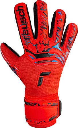 Молодіжні воротарські рукавички Reusch унісекс Attrakt Evolution Finger Support Junior з хорошим захопленням і внутрішнім швом (4.5, червоний / синій / чорний)