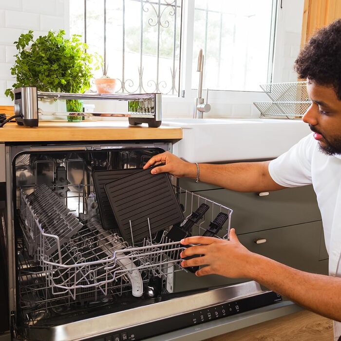 Електричний гриль-рашетниця Cecotec Raclette Cheese&Grill 16000 Inox Black для 8 осіб, 1400 Вт, з регулюванням температури та антипригарним покриттям, 40 x 22 см, 8 сковородок та 8 лопаток