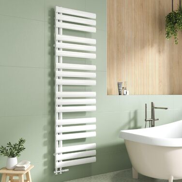 Електричний рушникосушар EMKE Oval, 1120x400 мм, білий, 408 Вт