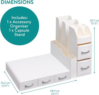 Тримач для капсул кави Navaris - органайзер для капсул Nespresso та інших стандартних розмірів (кремовий)