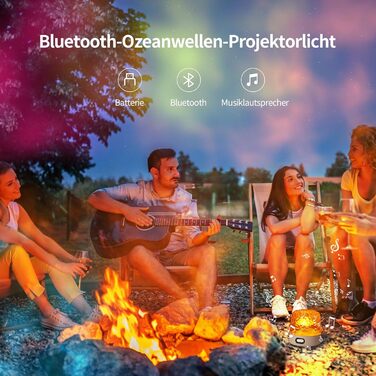 Нічник Ciskotu Luxocean 16 кольорів, HiFi Bluetooth, пульт дистанційного керування, акумуляторний для спальні/вечірки