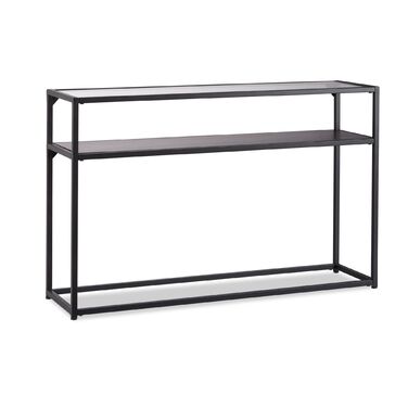 Чорний консольний столик Relaxdays з скляною стільницею
