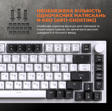 Дротова механічна клавіатура GamePro MK160W (Red) з Hot-Swap RGB White