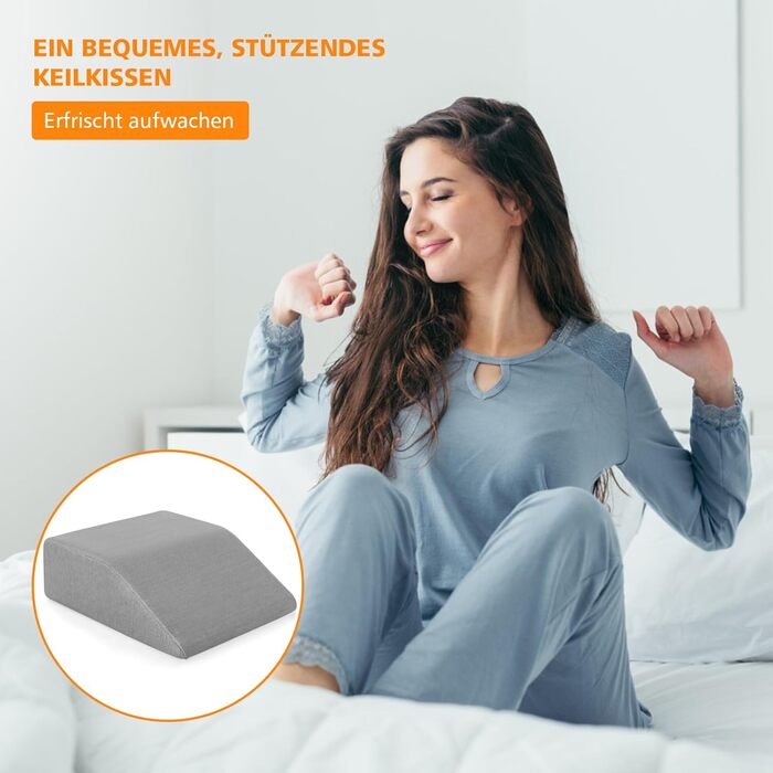 Підставка для ніг Costway з піною з пам'яті, подушка для підйому ніг, для підтримки ніг та колін, сіра