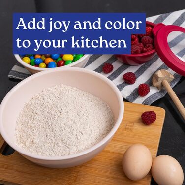 Набір місок для змішування з нержавіючої сталі WHYSKO | Контейнери для зберігання продуктів | Для кухні та холодильника | Екологічні, міцні (з блакитними кришками)