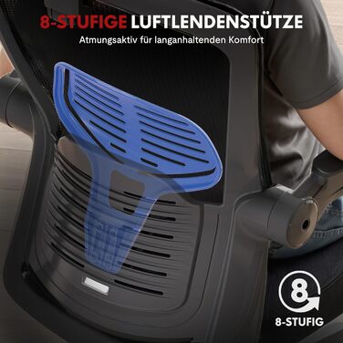 Офісний стіл FLEXISPOT Pro (Чорний Mesh): ергономічний крісло з регульованою підголівником, підлокітниками та поперековою підтримкою, функція гойдання 120° для дому, офісу та робочого кабінету