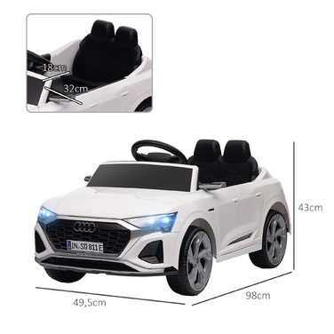 Електромобіль для дітей AIYAPLAY, Audi Q8, 12V, швидкість 3-5 км/год, пульт дистанційного керування, фари, музика, білий