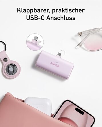 МАг, 22,5 Вт, USB-C, сумісний з iPhone, Galaxy, Huawei, iPad, AirPods (білий), 5000