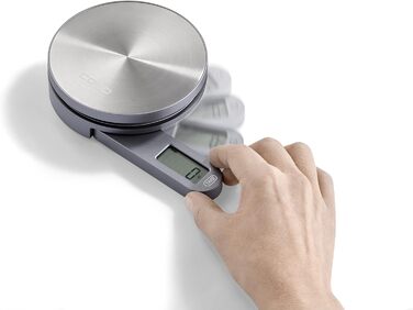 Плоскі магнітні кухонні ваги (5 кг/1г) з нержавіючої сталі (Ø 11,5 см)