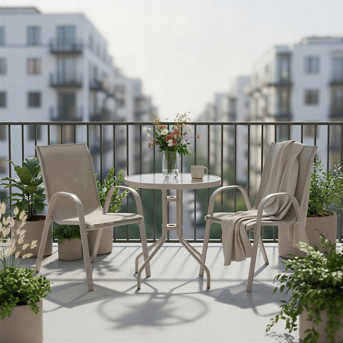 Комплект садових меблів із техноротанга Jumi, бежевий, 3 предмети