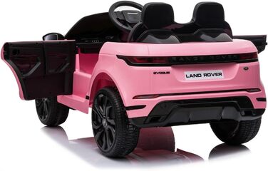 Дитячий електромобіль Range Rover Evoque 12V, ліцензійний, білий/рожевий