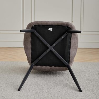 Набір обіднього столу GrandCA HOME: круглий стіл 100 см та 4 сучасні лінові стільці, для вітальні, кухні, їдальні. Колір: темно-сірий + коричневий (під мармур)