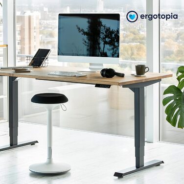 Ергономічний офісний стілець Ergotopia® Dykó - регульована висота 56-83 см, 360° обертання, динамічна підставка (Чорний/Білий)
