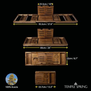 Підставка для ванни Temple Spring з акціїї (складні, дерев'яні) - аксесуари для ванної кімнати