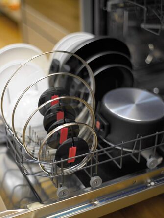 Набір каструль BALLARINI Click + Cook, 3 шт. (16, 20, 24 см), зі скляними кришками, з антипригарним покриттям, з відкидними ручками, чорний