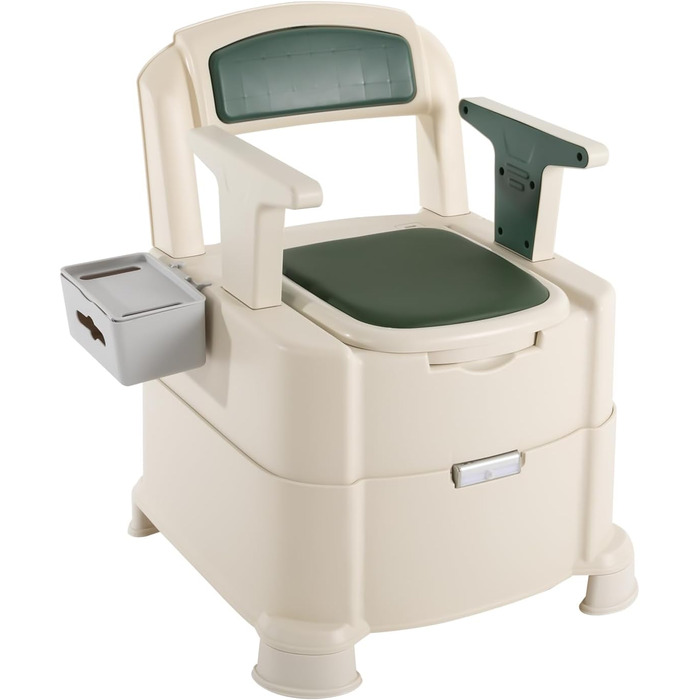 Портативна туалетна кімната з сенсорним освітленням, 200 кг вантажопідйомність, для кемпінгу, подорожей, вагітних, хворих та людей похилого віку (зелена)