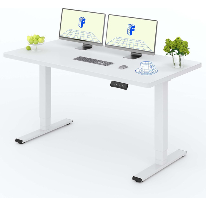 Регульований за висотою стіл FLEXISPOT 160x80 см, білий, електричний, з подвійним мотором, 160 кг, 3-секційний