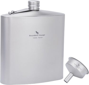 iBasingo Титанова фляга-термос 1.4л (49oz) для кемпінгу, туризму, Bushcraft. Легка, з міцним кришкою та воронкою.
