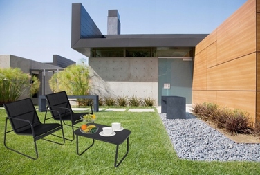 Комплект садових меблів зі штучного ротанга ZD Trading Lato, чорний, 4 предмети