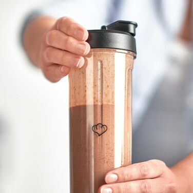 SPRINGLANE Hochleistungsmixer Hanno: Потужний блендер для приготування смузі, 2000 Вт, 32000 об/хв, самоочищення, з рецептами та насадкою (антрацит, колба та пляшка)