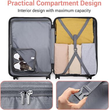 KONO Чемодан-Тролей Рожеве Золото (55 см)