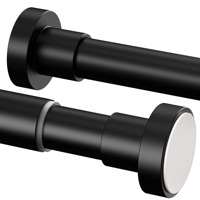 Штанга для душу без свердління, 85-270 см, чорна, Ø32 мм – для ванної, балкону, шафи