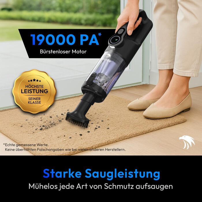 Акумуляторний ручний пилосмок Mastergrip 2-в-1 з функцією обдува, потужність 80000 RPM, мийний HEPA-фільтр, бездротовий пилосос для авто та дому, колір антрацит