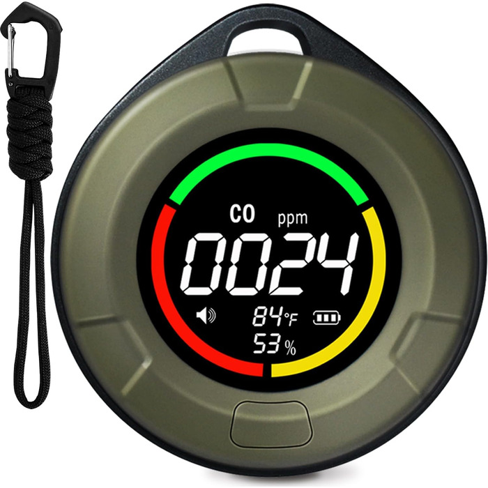 Портативний детектор CO для подорожей: міні-пристрій для виявлення CO, 120 годин роботи в режимі очікування, для кемпінгу, дому та вулиці